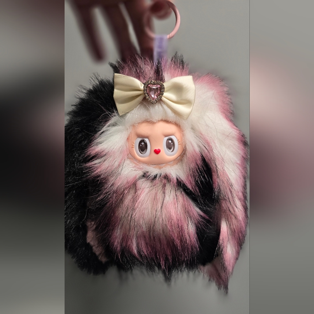 Custom Pink/Black Bunny Labubu